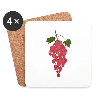 Grapes - Coasters (set of 4) - white - Front