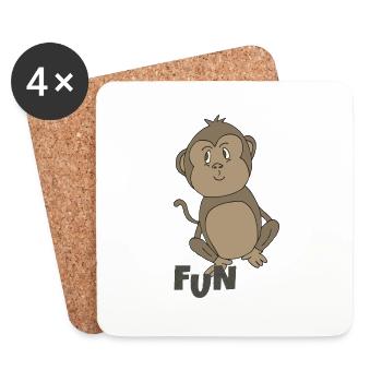 AMUSEMENT DE SINGE - Dessous de verre (lot de 4) - blanc - Devant