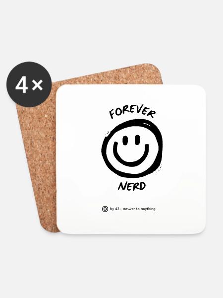 forever Nerd - Untersetzer (4er-Set) - Weiß