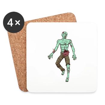 Zombie Laying On Ground - Coasters (set of 4) - white - Front