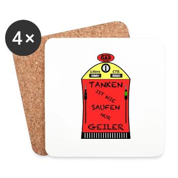Tanken ist Geiler - Untersetzer (4er-Set) - Weiß - Vorne