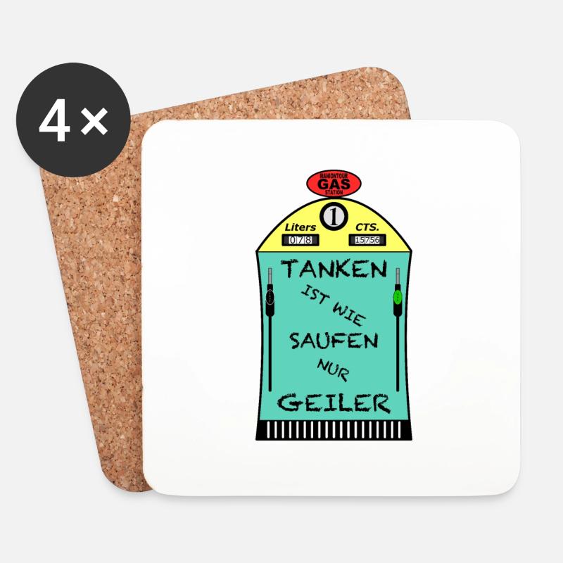 Tanken ist Geiler_2 - Untersetzer (4er-Set) - Weiß