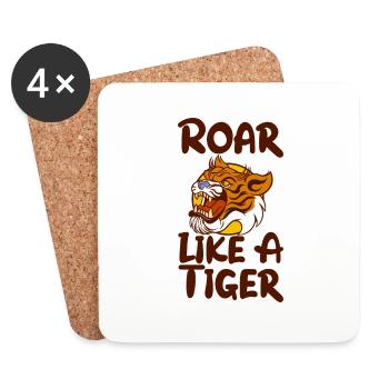 Roar Like A Tiger 2 - Untersetzer (4er-Set) - Weiß - Vorne