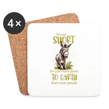 I'm not short. - Donkey lovers - Coasters (set of 4) - white - Front
