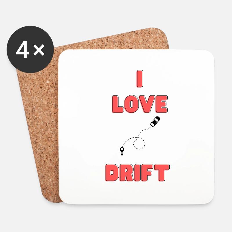 i love car drift - Untersetzer (4er-Set) - Weiß