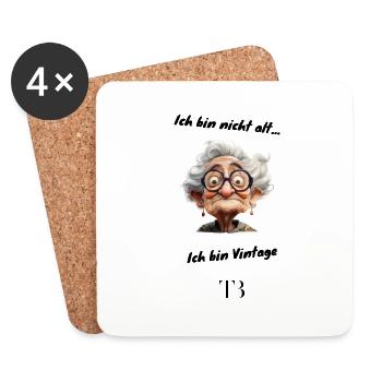 Ich bin nicht alt, Ich bin Vintage. Part 2 - Untersetzer (4er-Set) - Weiß - Vorne
