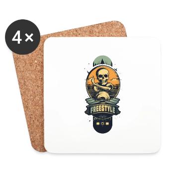 Skate - Dessous de verre (lot de 4) - blanc - Devant