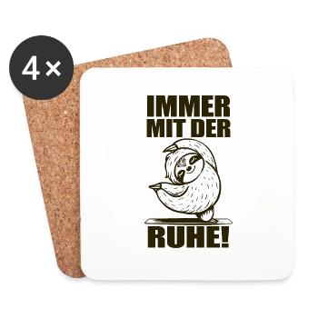 Faultier Immer mit der Ruhe - Untersetzer (4er-Set) - Weiß - Vorne