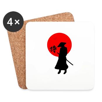 Samouraï - Dessous de verre (lot de 4) - blanc - Devant
