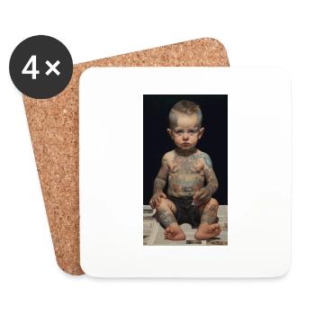 Bébé - Dessous de verre (lot de 4) - blanc - Devant