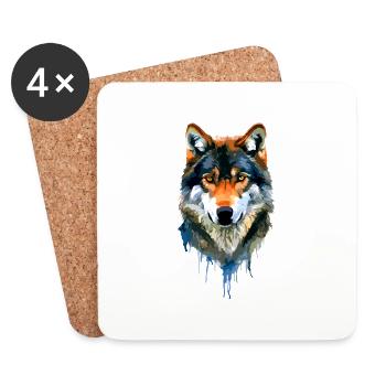 The Wolf - Coasters (set of 4) - white - Front