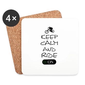 Keep Calm and Ride On black - Untersetzer (4er-Set) - Weiß - Vorne