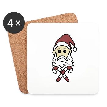 Père Noël - Dessous de verre (lot de 4) - blanc - Devant