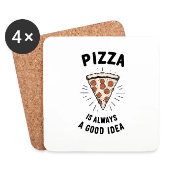 La pizza est toujours une bonne idée - Dessous de verre (lot de 4) - blanc - Devant