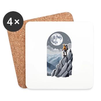 Climbing - Moon - Space - Coasters (set of 4) - white - Front