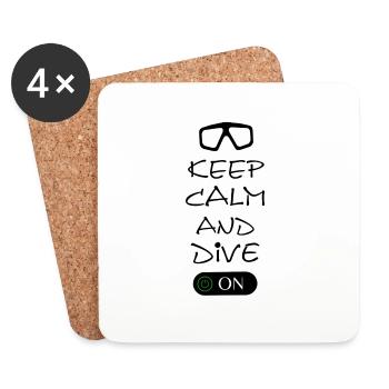 Diving Tauchen Taucherbrille - Untersetzer (4er-Set) - Weiß - Vorne
