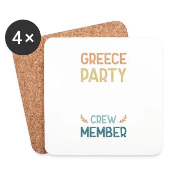Équipe de fête en Grèce - Dessous de verre (lot de 4) - blanc - Devant