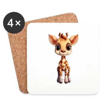 Cute Giraffe Baby - Untersetzer (4er-Set) - Weiß - Vorne