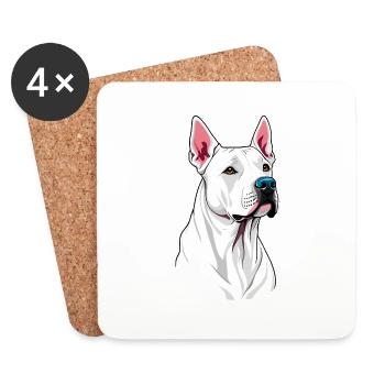 Dogue Argentin - Dessous de verre (lot de 4) - blanc - Devant