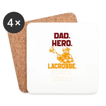 Dad Hero Lacrosse Coach Legend Sports Dad Vintage - Coasters (set of 4) - white - Front