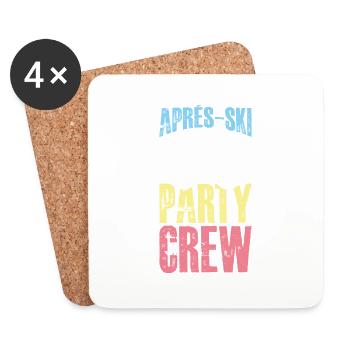 Après Ski Party Crew Ski Goggles Saying - Coasters (set of 4) - white - Front