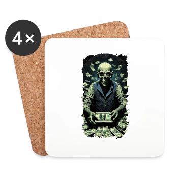 666moneyzombie No.4 - Untersetzer (4er-Set) - Weiß - Vorne