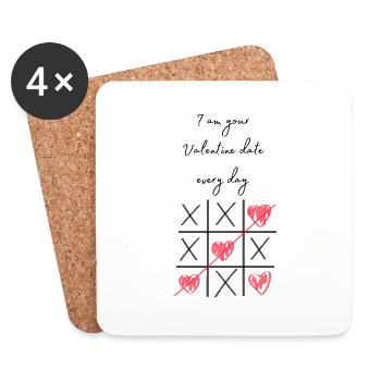 Valentinstag - I am your Valentine date every day - Untersetzer (4er-Set) - Weiß - Vorne