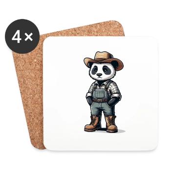 Éleveur de pandas mignon - Dessous de verre (lot de 4) - blanc - Devant