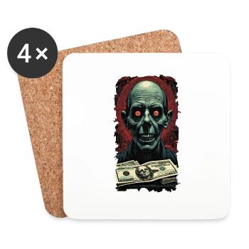 666moneyzombie No. 5 - Untersetzer (4er-Set) - Weiß - Vorne
