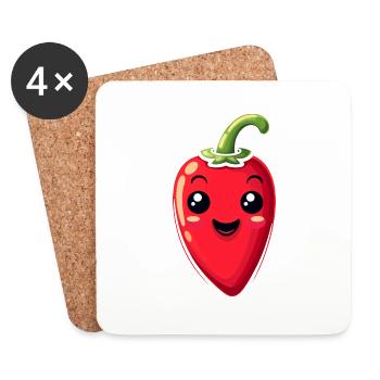 Kinder Chili - Untersetzer (4er-Set) - Weiß - Vorne