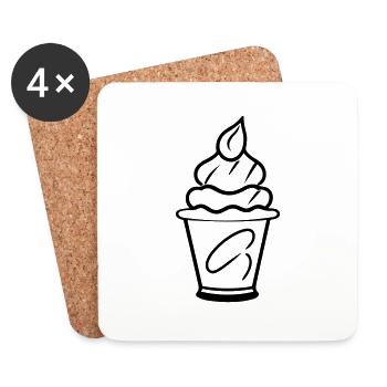 Glace Sundae - Dessous de verre (lot de 4) - blanc - Devant