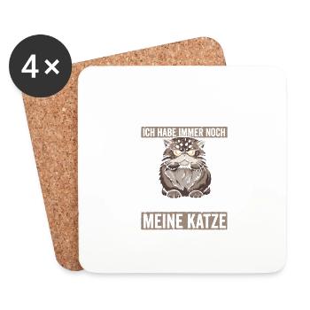 Nee habe keine Kinder meine Katze ist Allergisch - Untersetzer (4er-Set) - Weiß - Vorne