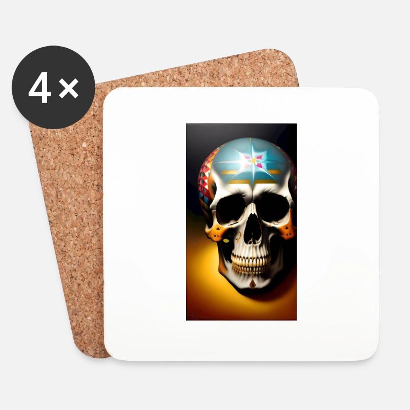 Mexican Skull - Coasters (set of 4) - white