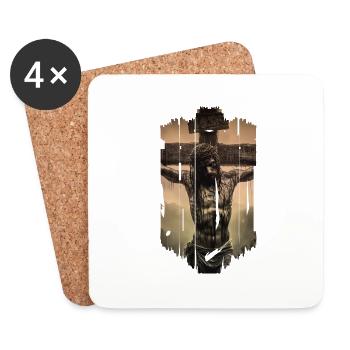 Jésus Bible Religion Chrétienne Croix Chrétienne Chrétienne - Dessous de verre (lot de 4) - blanc - Devant