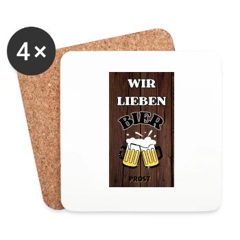 Wir lieben Bier - Untersetzer (4er-Set) - Weiß - Vorne