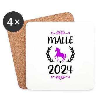 Malle 2024 Licorne Majorque - Dessous de verre (lot de 4) - blanc - Devant