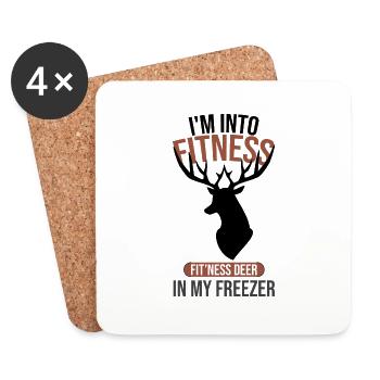 I'm Into Fitness Fit'ness Deer In My Freezer Funny - Coasters (set of 4) - white - Front