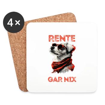 Ich bin in Rente ich muss garnix lustiges Pension - Untersetzer (4er-Set) - Weiß - Vorne