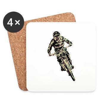 MTB downhill - Coasters (set of 4) - white - Front