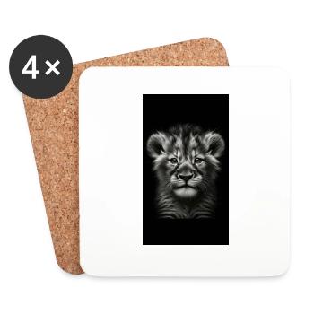 Bébé Löwe - Junger König - Lion Jeune Roi - Dessous de verre (lot de 4) - blanc - Devant