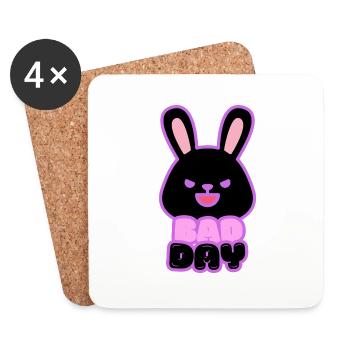 Mauvais jour lapin - Dessous de verre (lot de 4) - blanc - Devant