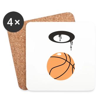 Basket-ball - Dessous de verre (lot de 4) - blanc - Devant