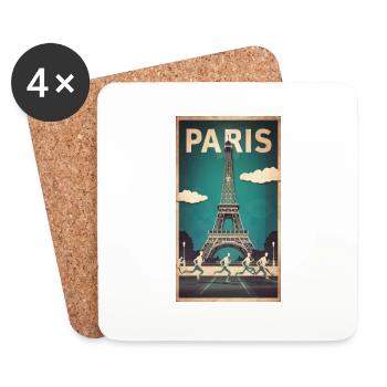 Paris | France | Sports Competition | 2024 | - Coasters (set of 4) - white - Front