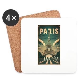 Paris | France | Sports Competition | 2024 | - Coasters (set of 4) - white - Front