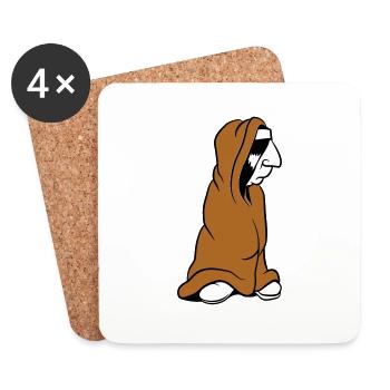 Bored Indian in Wrapping Blanket Funny - Coasters (set of 4) - white - Front