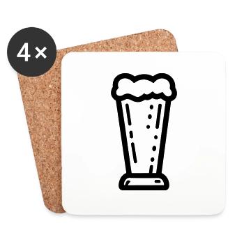 Bière - Dessous de verre (lot de 4) - blanc - Devant