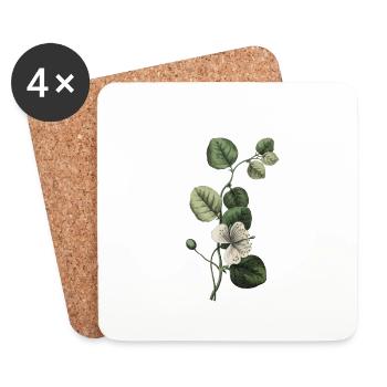 lettre j botanique vert - Dessous de verre (lot de 4) - blanc - Devant