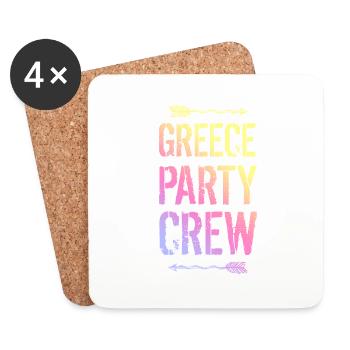 Greece Party Crew Colorful - Coasters (set of 4) - white - Front