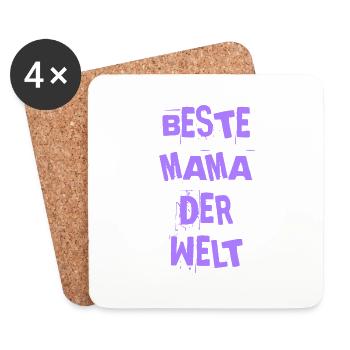 BESTE MAMA DER WELT GERMAN BEST MOM - Untersetzer (4er-Set) - Weiß - Vorne