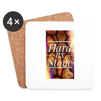 Hard as Stone (Hart wie Stein) - Untersetzer (4er-Set) - Weiß - Vorne